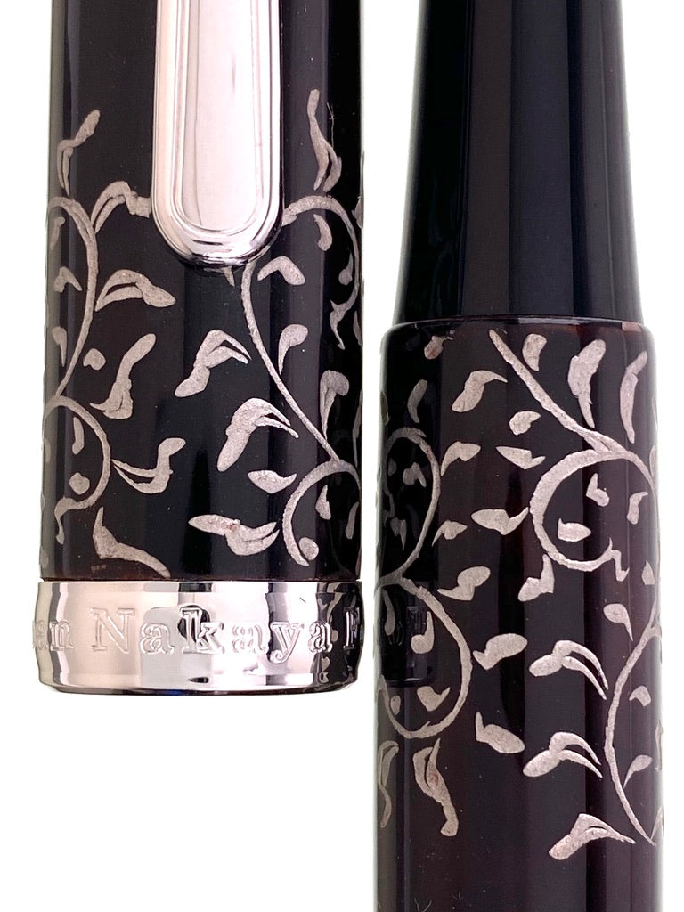 Nakaya Briarwood Deep Gloss Chinkin Arabesque Platinum - nibs.com