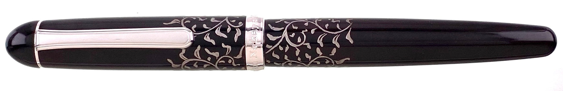 Nakaya Briarwood Deep Gloss Chinkin Arabesque Platinum - nibs.com