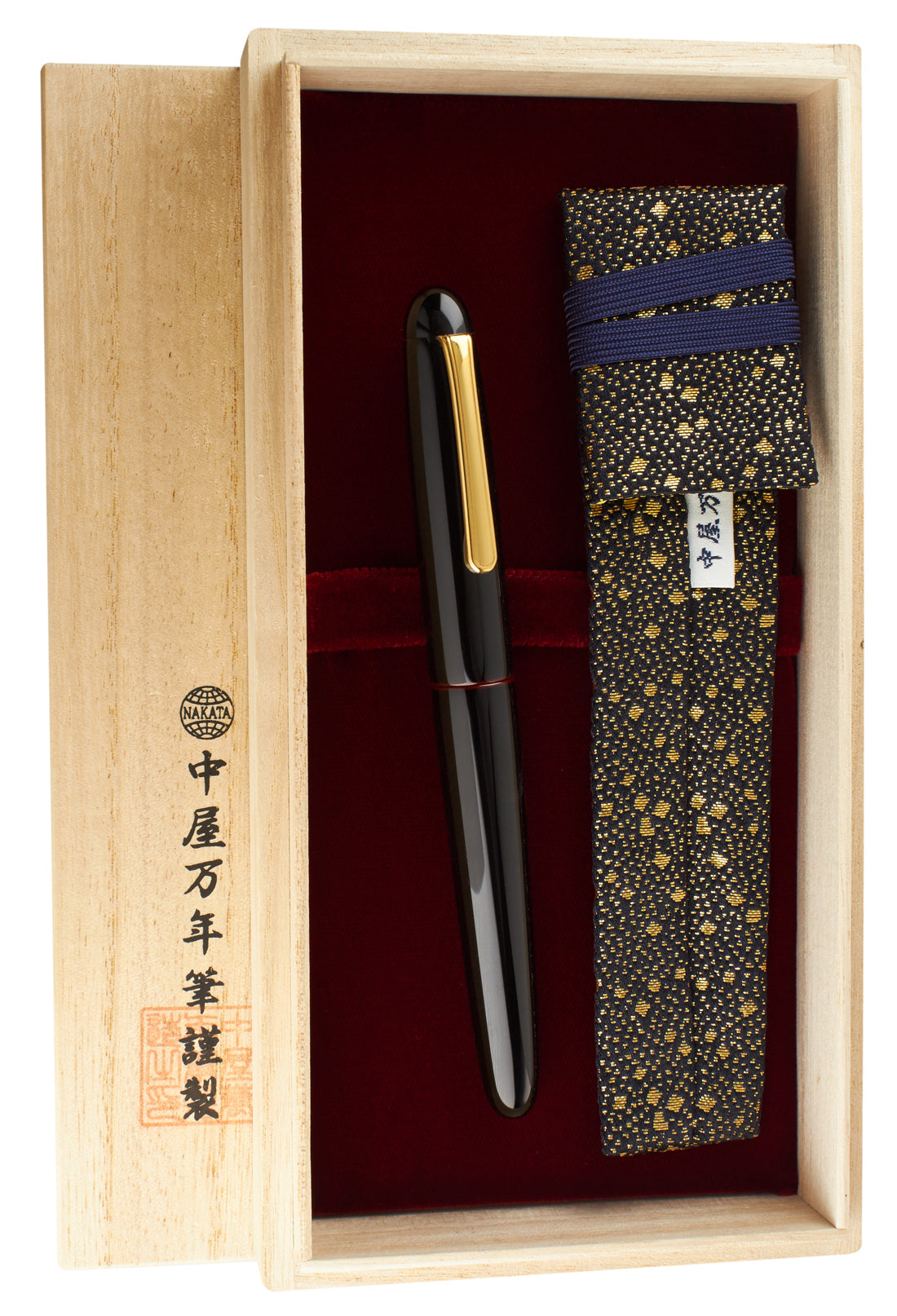 Nakaya Portable Writer Lotus Maki-e Kuro-tamenuri - nibs.com