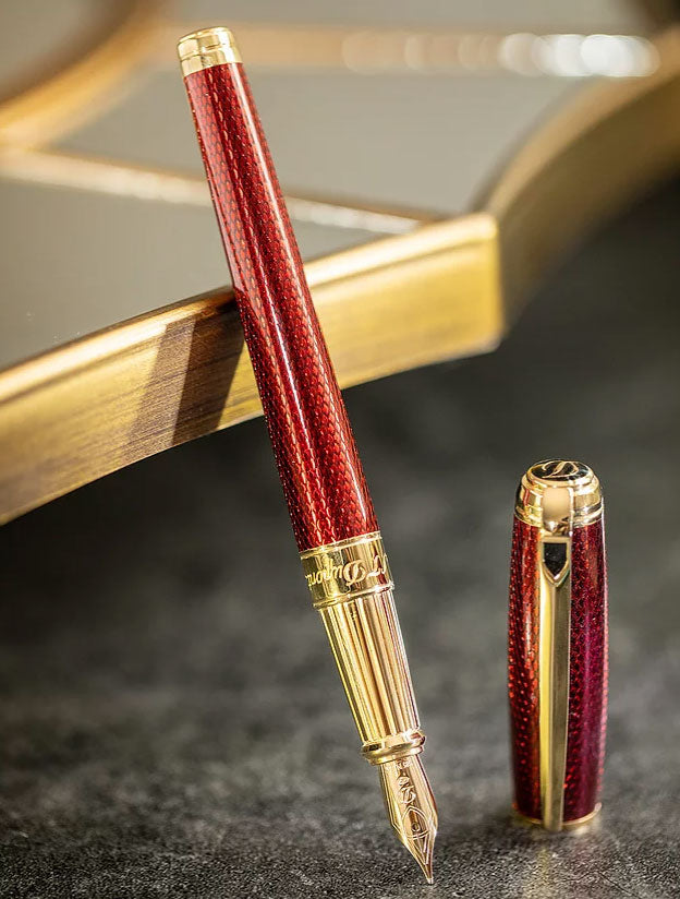 S.T. Dupont Line D Large Diamond Guilloché Ruby - nibs.com